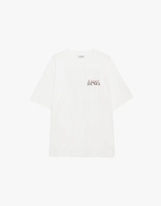 Anine Bing Cason Tee Graffiti in Ivory