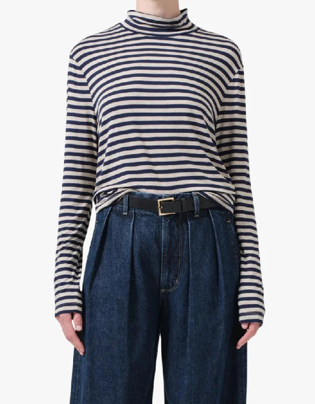 Citizens of Humanity Alexandra Turtleneck in Navy Stripe