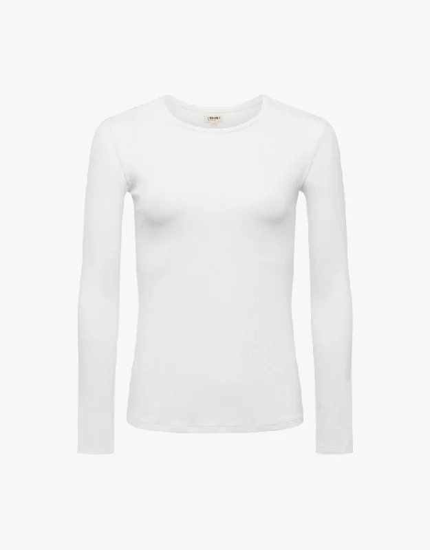 L'agence Tess Long Sleeve Tee in White