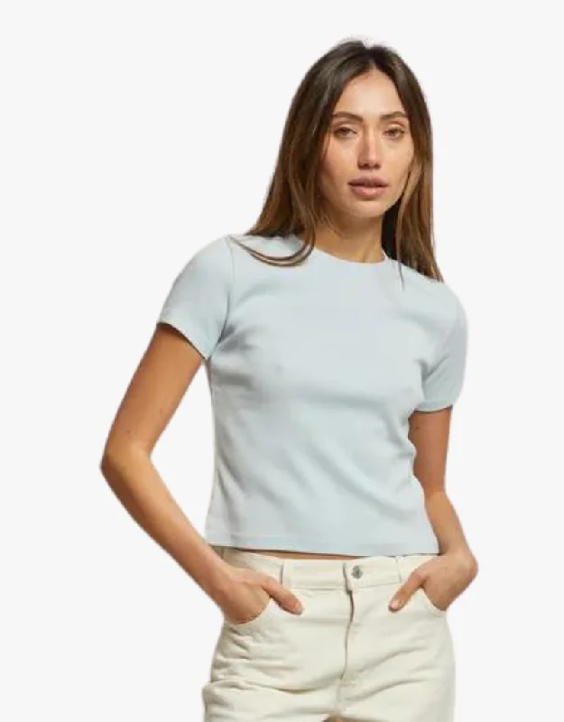 Perfect White Tee Katz Ribbed T-Shirt in Baby Blue