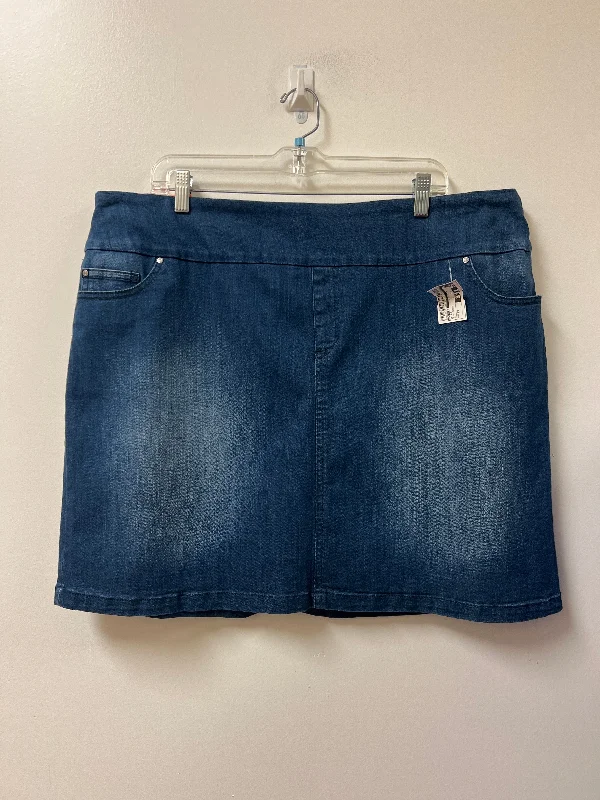 Skort By Sc & Co In Blue Denim, Size: 2x