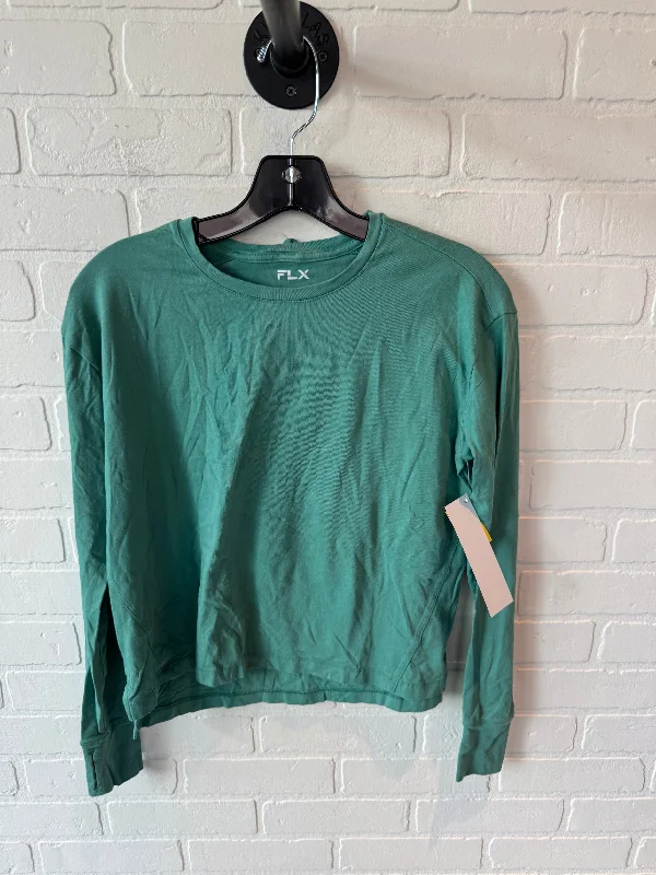 Athletic Top Long Sleeve Crewneck By Flx In Green, Size: Xs