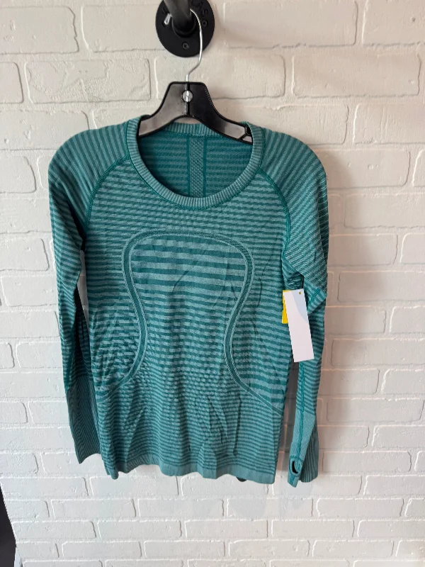 Athletic Top Long Sleeve Crewneck By Lululemon In Green, Size: M