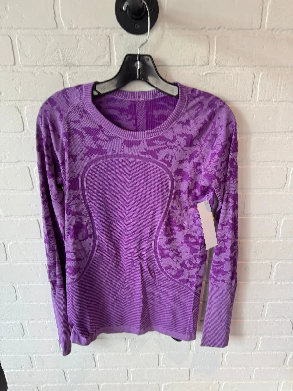 Athletic Top Long Sleeve Crewneck By Lululemon In Purple, Size: M