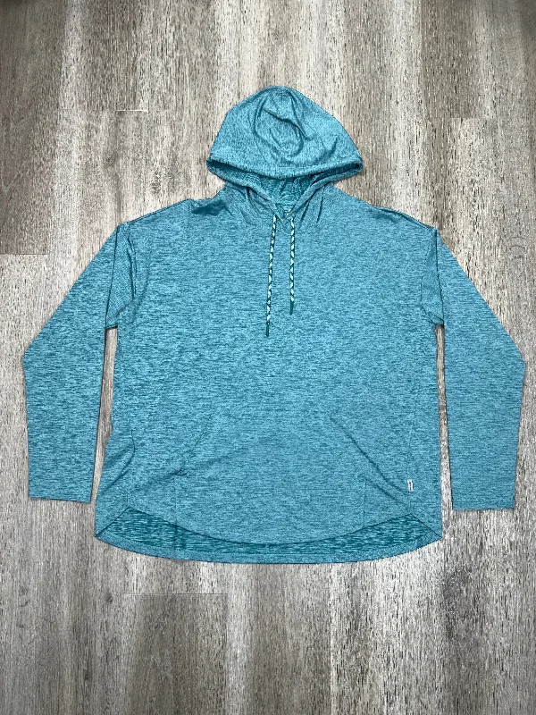 Athletic Top Long Sleeve Hoodie By Eddie Bauer In Blue, Size: L