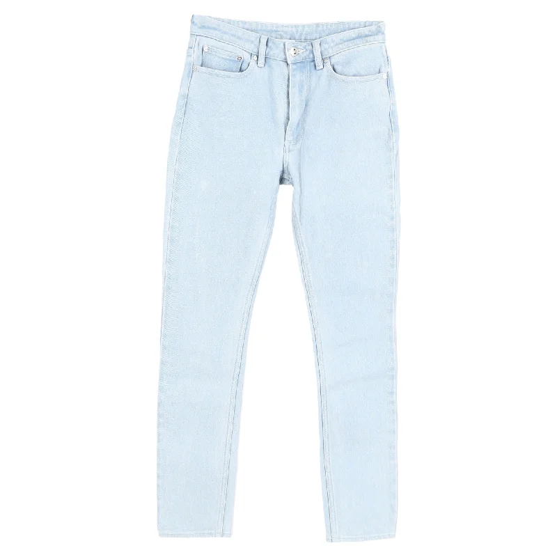 Burberry Mid-Waist Slim-Fit Jeans in Light Blue Cotton