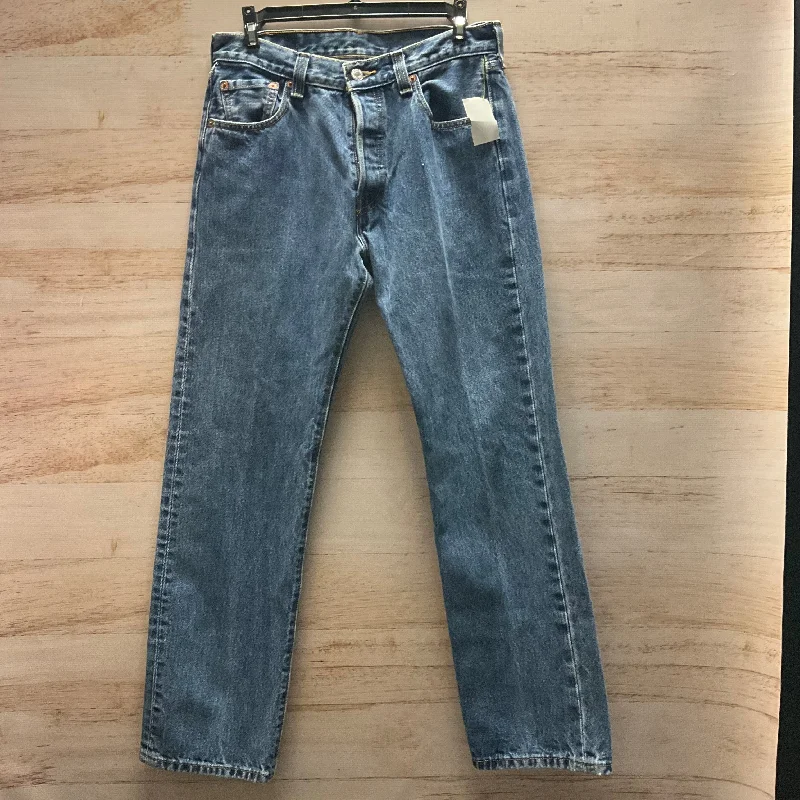 Jeans Straight By Levis In Blue Denim, Size: 8