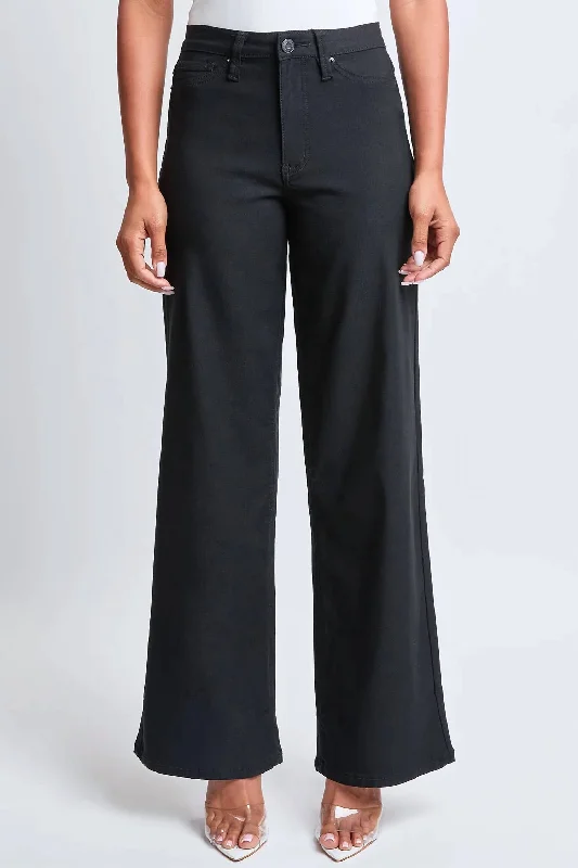 Missy High-Rise Hyperstretch Wide Leg Jeans In Black