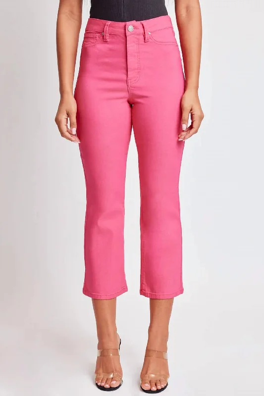 Missy High-Rise Hyperstretch Wide Leg Jeans In Coral/pink