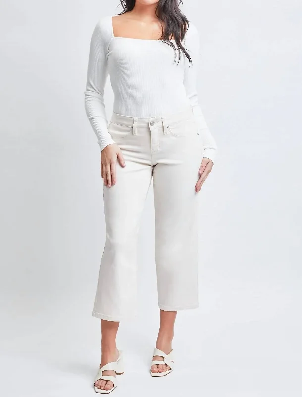 Missy High-Rise Hyperstretch Wide Leg Jeans In Gardenia