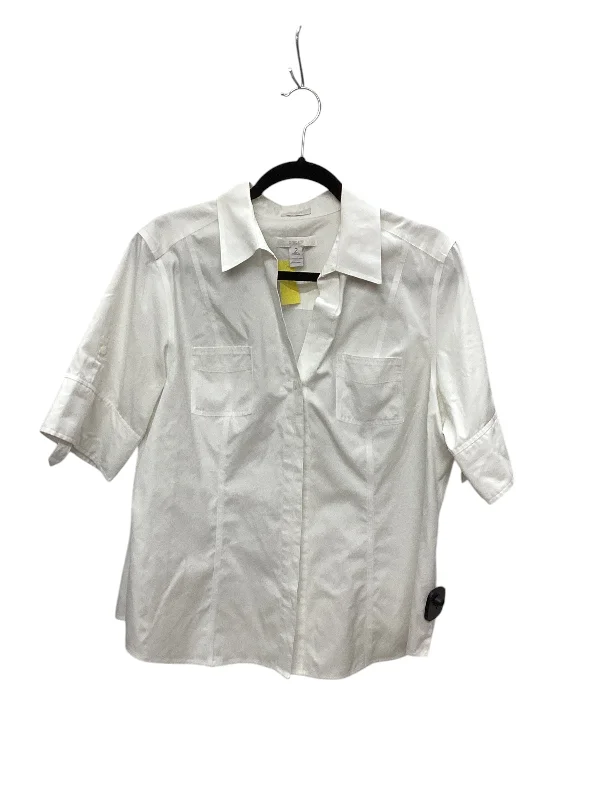 Top Short Sleeve By Chicos In White, Size: L