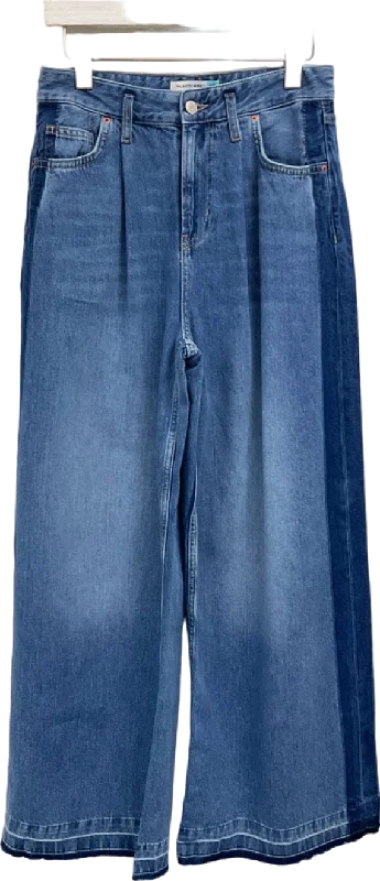 Next Blue Palazzo Wide High Rise Jeans UK 8