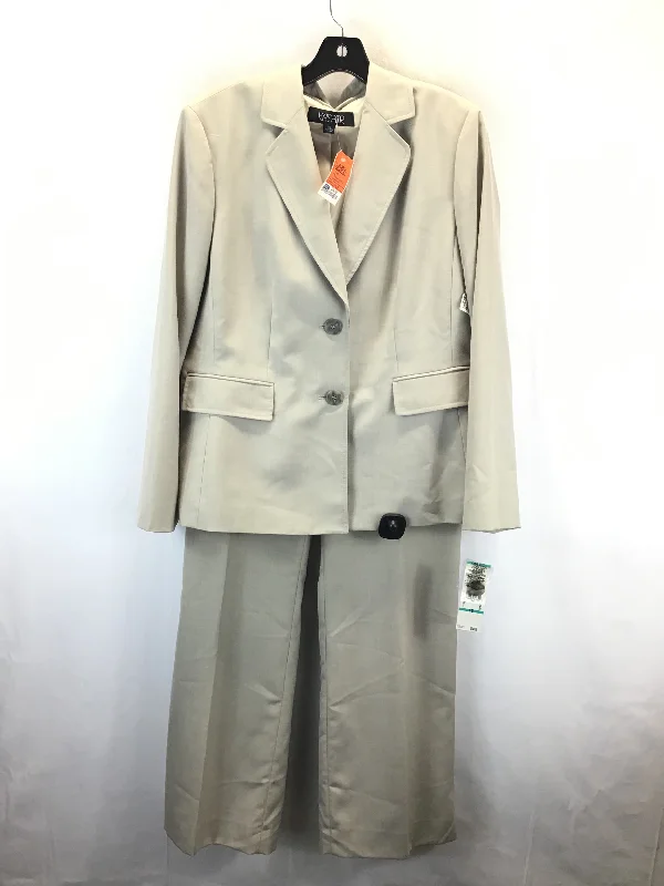 Pants Suit 2pc By Kasper In Tan, Size: 16