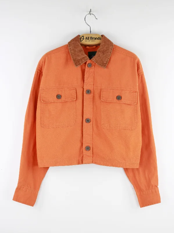 Women's Plain Solid Jacket,Orange