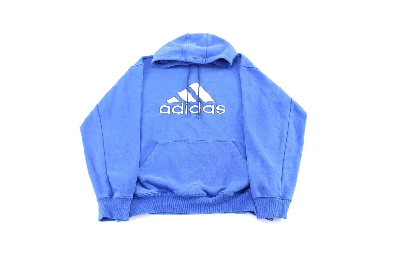 Adidas Embroidered Logo Blue Pullover Hoodie