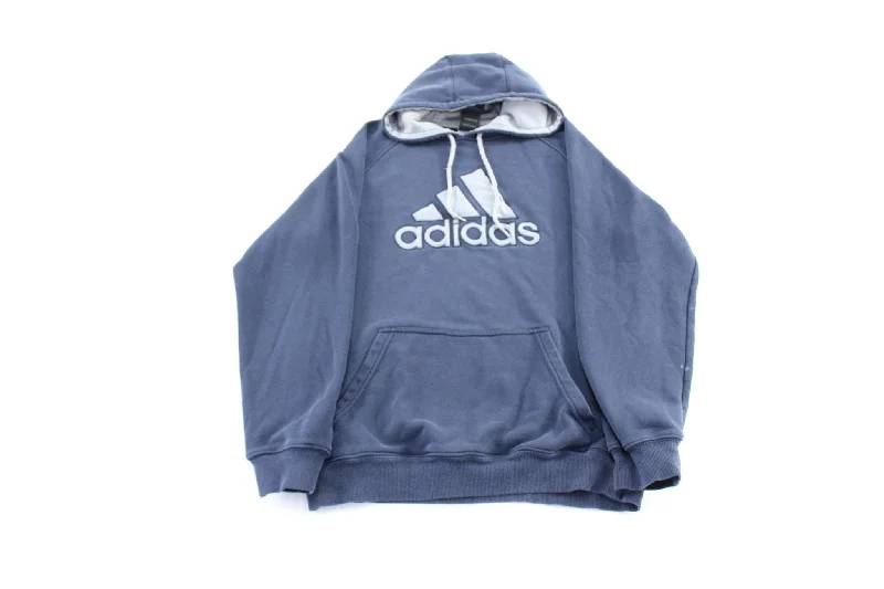 Adidas Embroidered Logo Navy Blue Pullover Hoodie