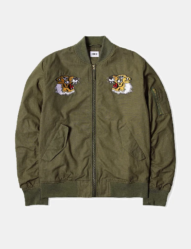 Edwin Flight Souvenir Bomber Jacket - Military Green