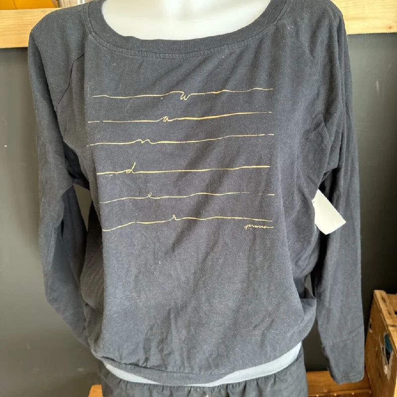 Prana - Women's L/S Top - MSRP $75: Black/Gold-women-