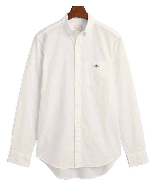 Regular Fit Cotton Linen Shirt - White