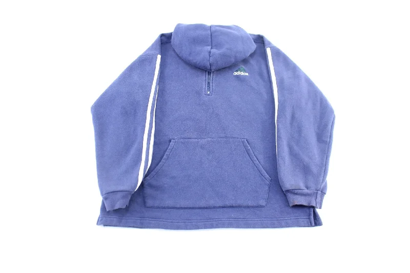 Women's Vintage Adidas Embroidered Logo Blue & White Pullover Hoodie