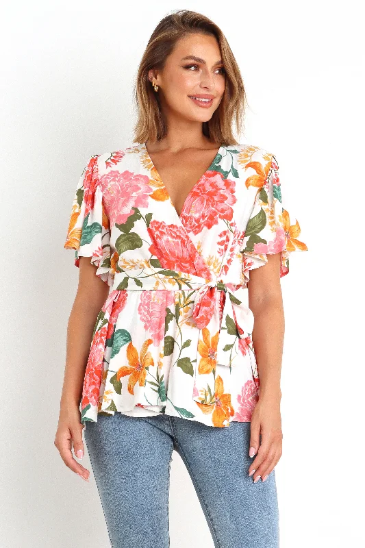 Belle Top - White Floral