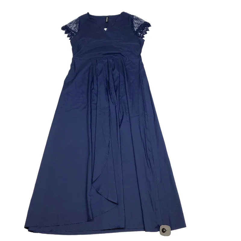 Navy Dress Casual Midi Cme, Size S