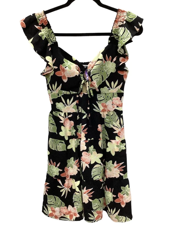 Tropical Print Dress Casual Midi Madden Nyc, Size M