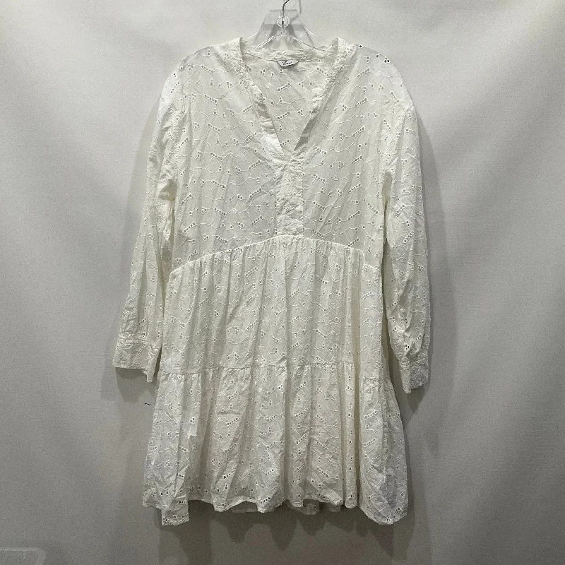 White Dress Casual Midi Rails, Size L