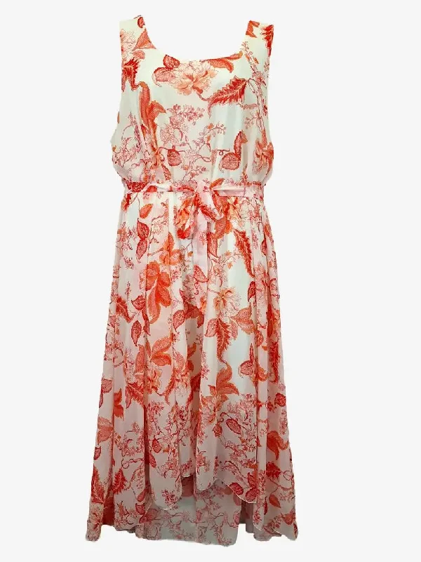 Boho Bird Flowy Floral Chiffon Maxi Dress Size 20