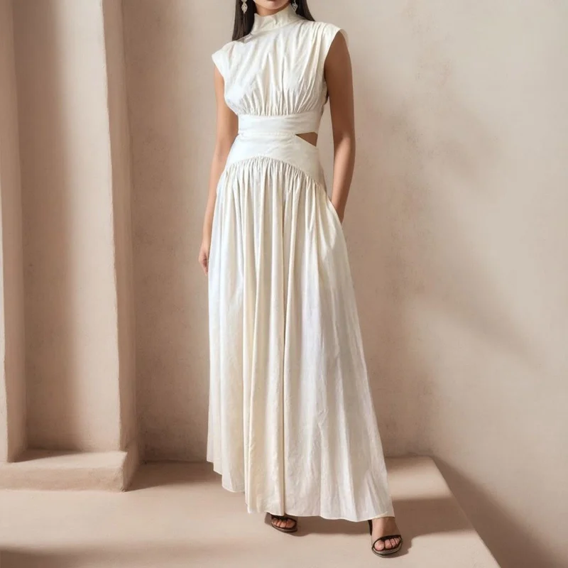 Elegant Sleeveless Hollow Out Maxi Dress