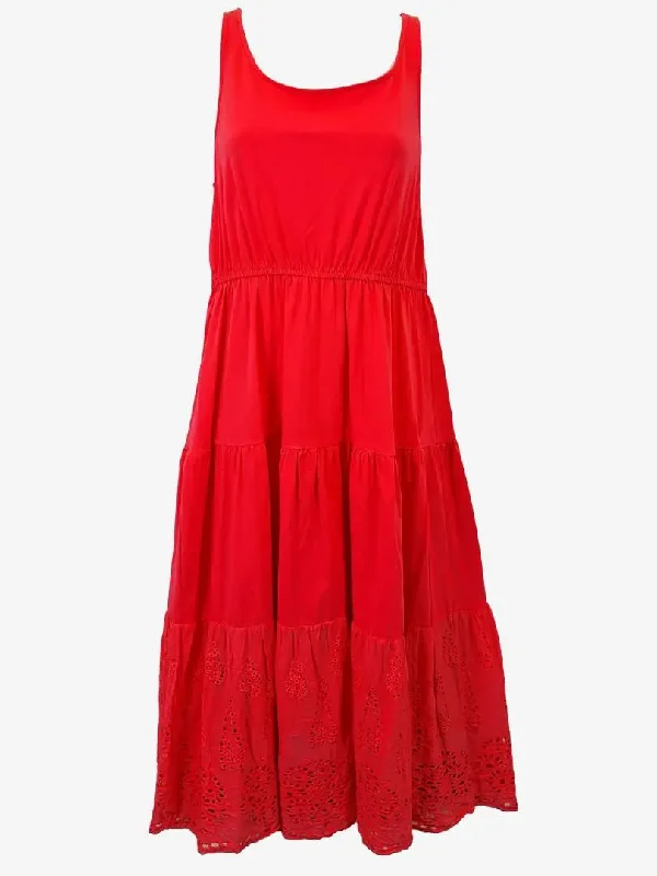 Gordon Smith Hot Pink Broderie Summer Maxi Dress Size S