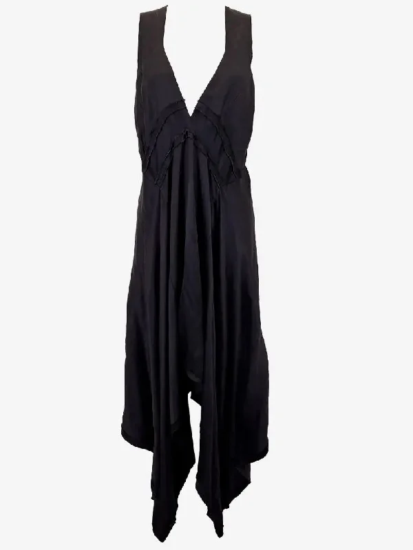 Kitx Edgy Raw Hem Asymmetric Linen Maxi Dress Size 8