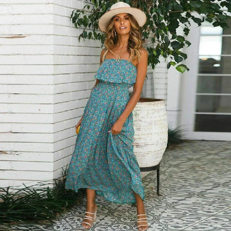 FashionSierra - Women Ladies Summer Boho Maxi Sundress