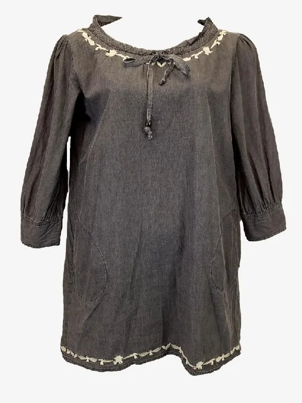 Zimmermann Casual Embroidered Drawstring Mini Dress Size 14