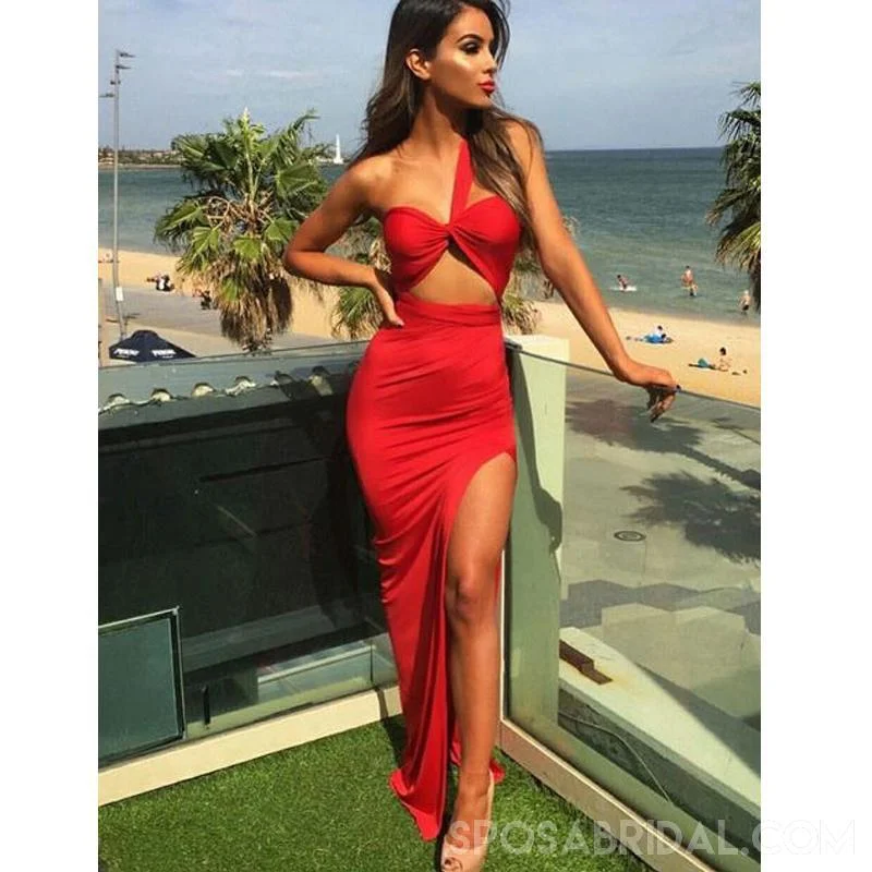 Unique Design Elegant Pretty Red Sexy Split Side Prom Dresses, Party Gowns, PD1123