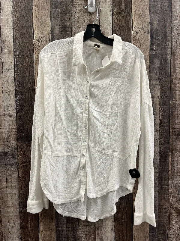 Blouse Long Sleeve By Free People In White, Size: M