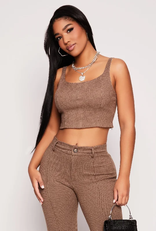 Iris Houndstooth Crop Top