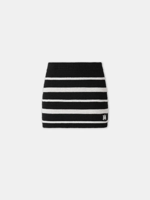 WOMEN - WOMEN'S MA STRIPED MINI SKIRT - Black