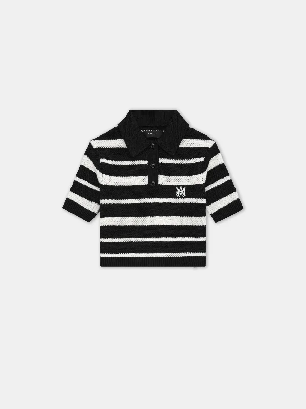 WOMEN - WOMEN'S MA STRIPED POLO - Black